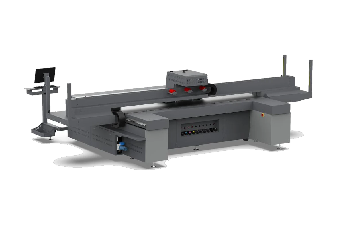 Industrial UV flatbed printer for rigid materials